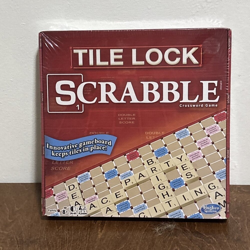 SCRABBLE Tile Lock Crossword Game - Family‎ Game Night Hasbro New